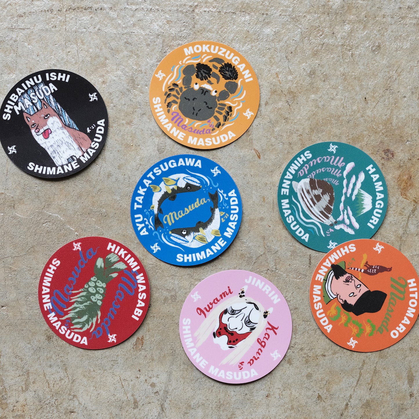 益田スカジャン柄ステッカー 全7枚セット | Masuda Sukajan Graphic Sticker 7pieces Set